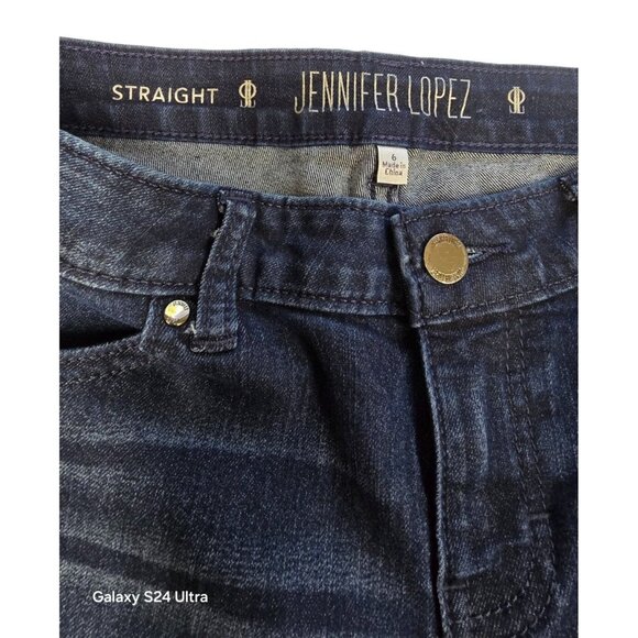 Jennifer Lopez Women's Straight Leg Jeans Size 6 Dark Wash Denim Low Rise - Picture 7 of 10